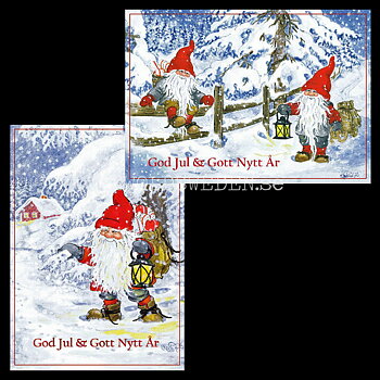 Julkort 8-pack 2 motiv - Kerstin Svensson