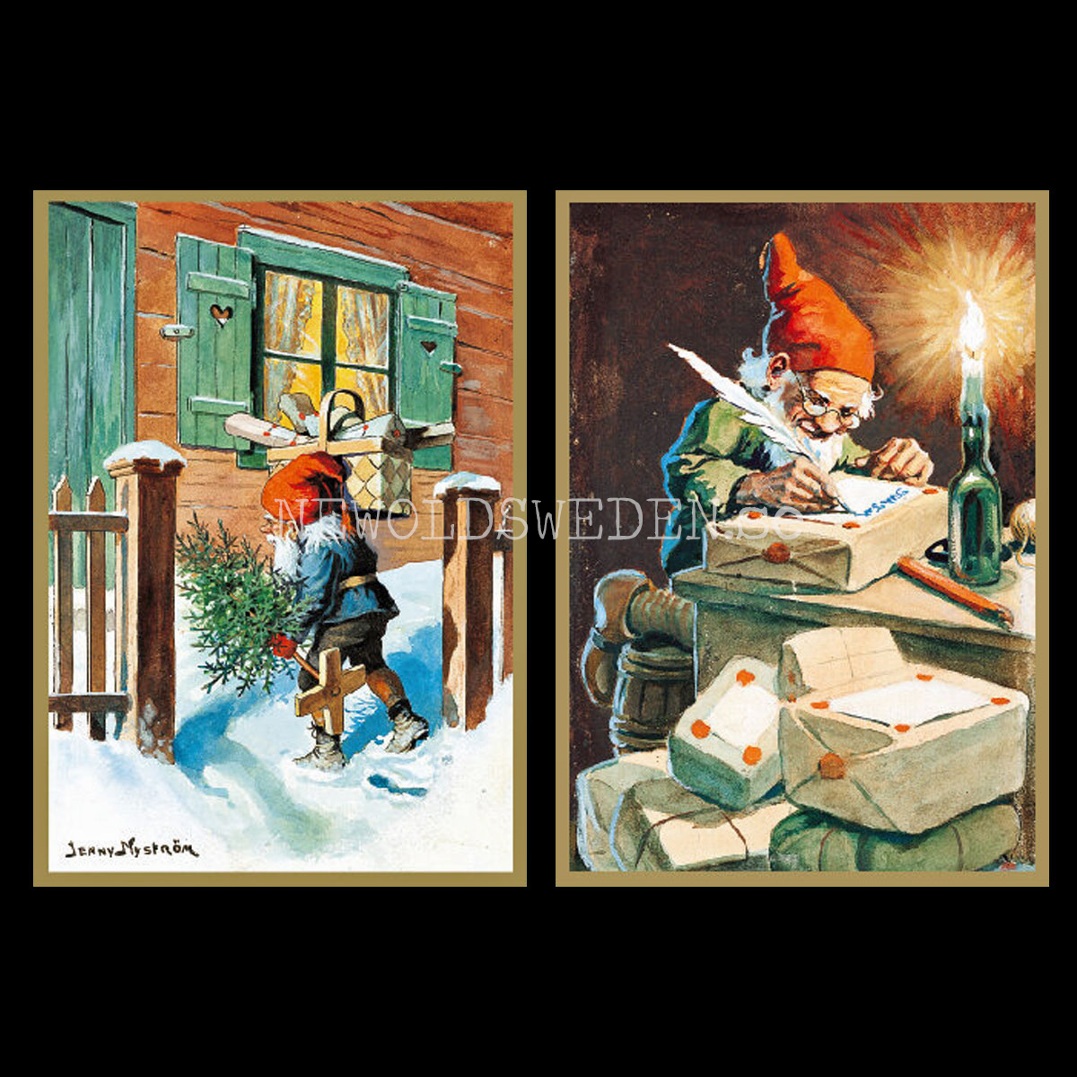 Julkort 8pack 2 motiv Jenny Nyström NEWOLDSWEDEN.se