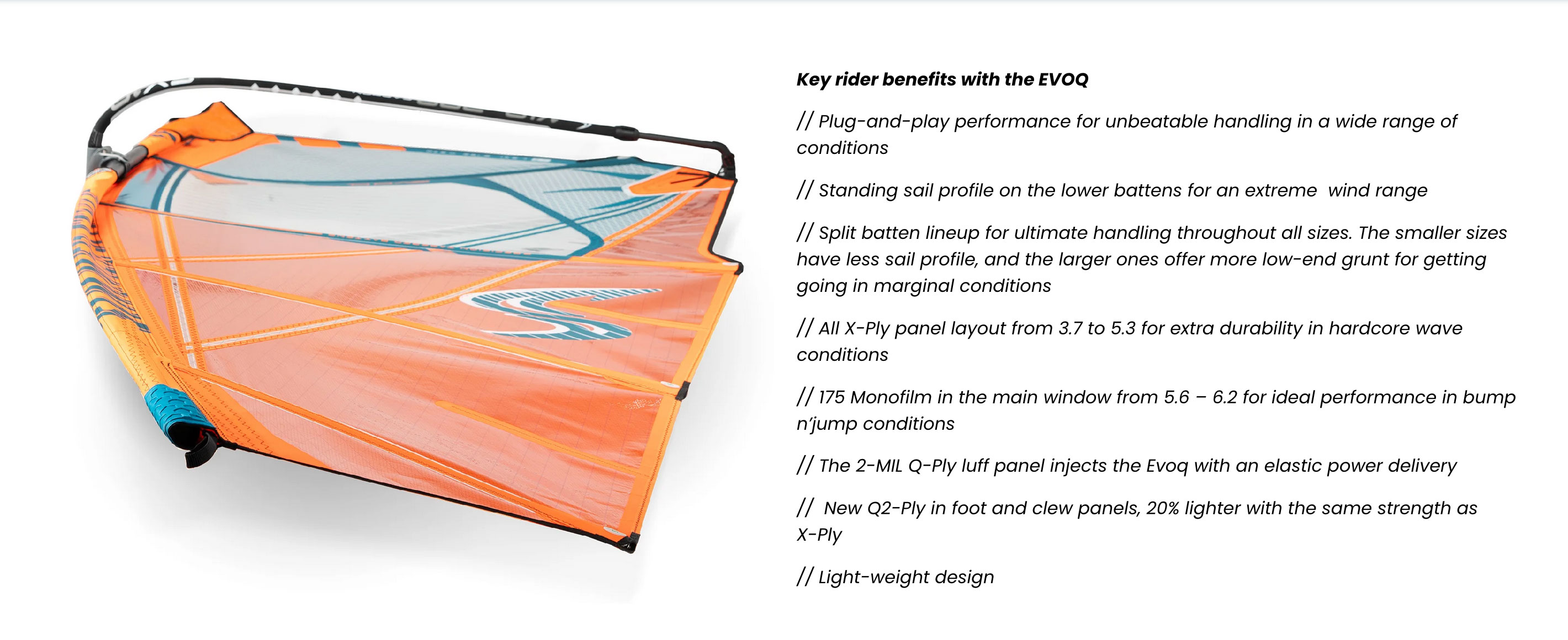 Simmer windsurfing sail Evoq 2024 - 6