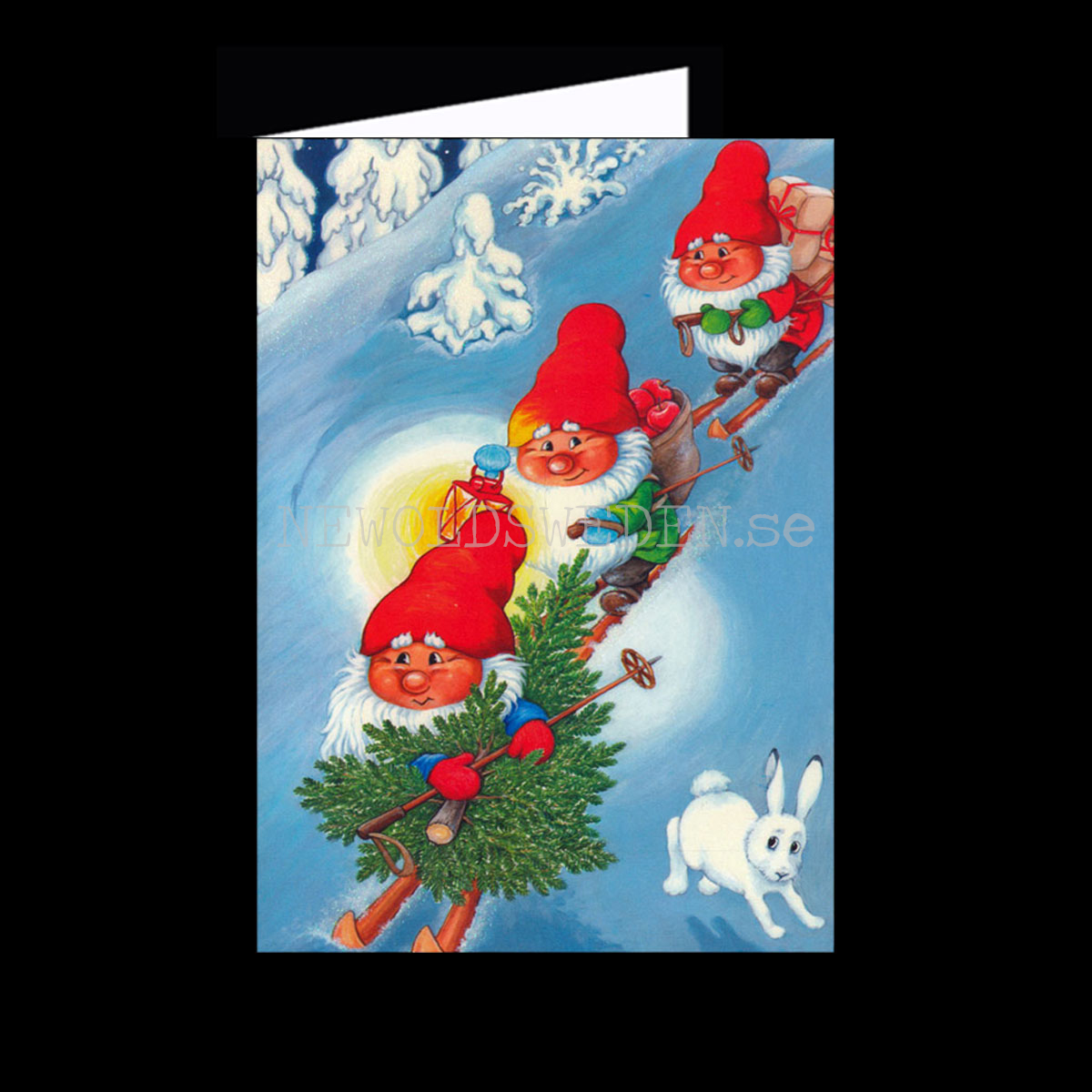 Julkort 4-pack 2 motiv Glitter Dubbelkort inkl. kuvert - Inger Wikström Oredsson - © Eliasson - LO - 3