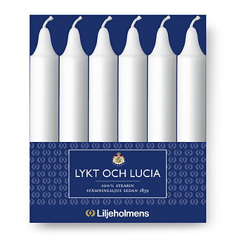 Lykt och Lucialjus 6-p Vit