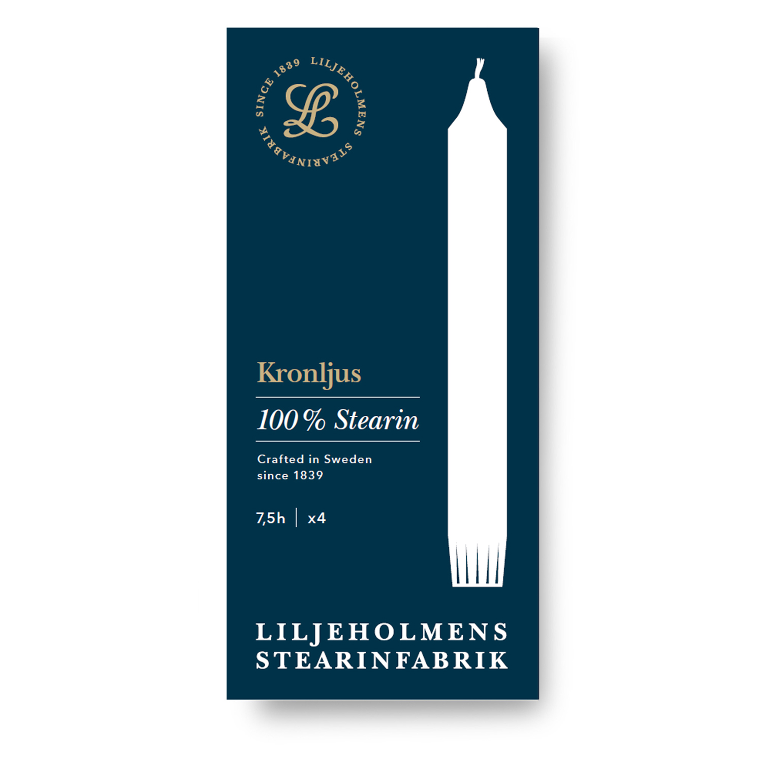 Kronljus 4  packs White - with quality stamp - 2