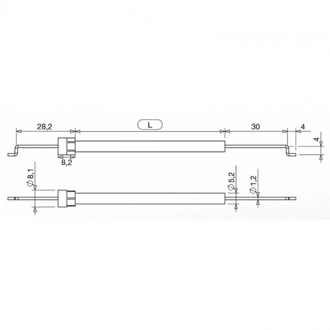 Typ A Bowdenkabel – 0.5 meter (Stegade ändar) - 2