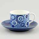Christina Campbell (Pi 1968) Coffee Cup with Blue Decor 10 cm  [Sample Images]