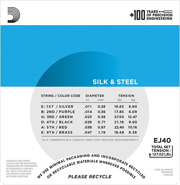 EJ40. Strängset Silk & Steel 011-047