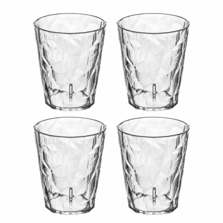 Club No. 1 Drinking Glass Plastic 250 ml Crystal Clear 4-pack