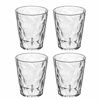 Club No. 1 Drinking Glass Plastic 250 ml Crystal Clear 4-pack