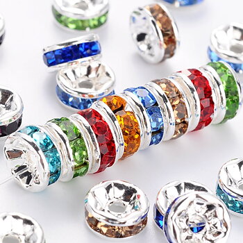 Strassrondell mix 7 mm silverfärgad 10 st
