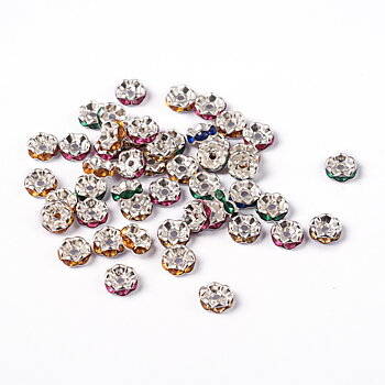 Strass rondell 7 mm  mixade färger