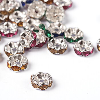 Strass rondell 7 mm  mixade färger