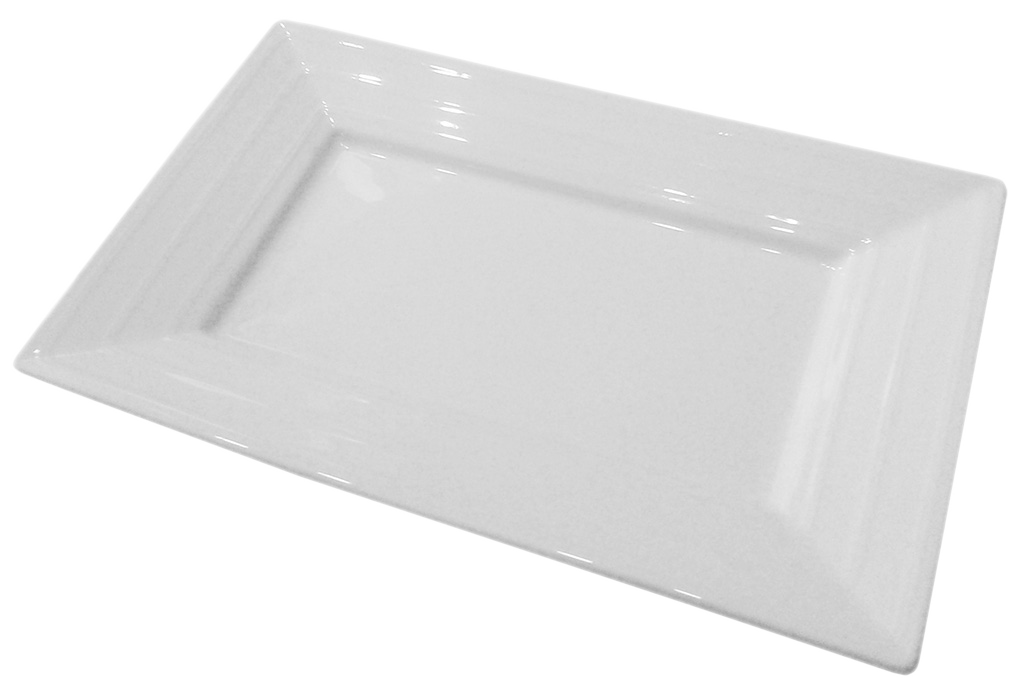 Rectangular Porcelain Plate - Detailed Edge 6-pack