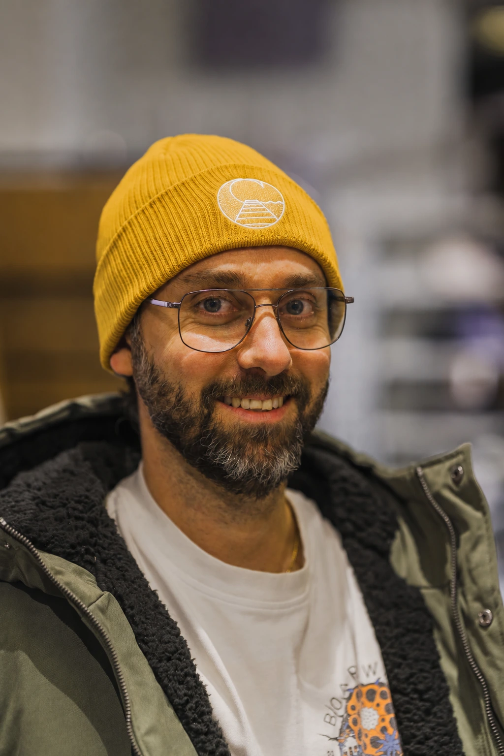 Boardwalk Big Logo Beanie Mustard