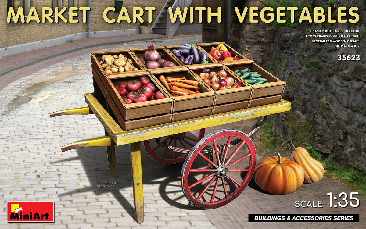 1/35 Market Cart with Vegetables