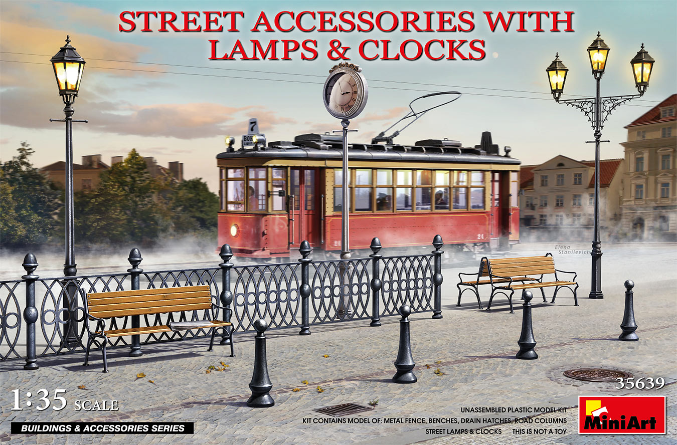 1/35 STREET ACCESSORIES WITH LAMPS & CLOCKS