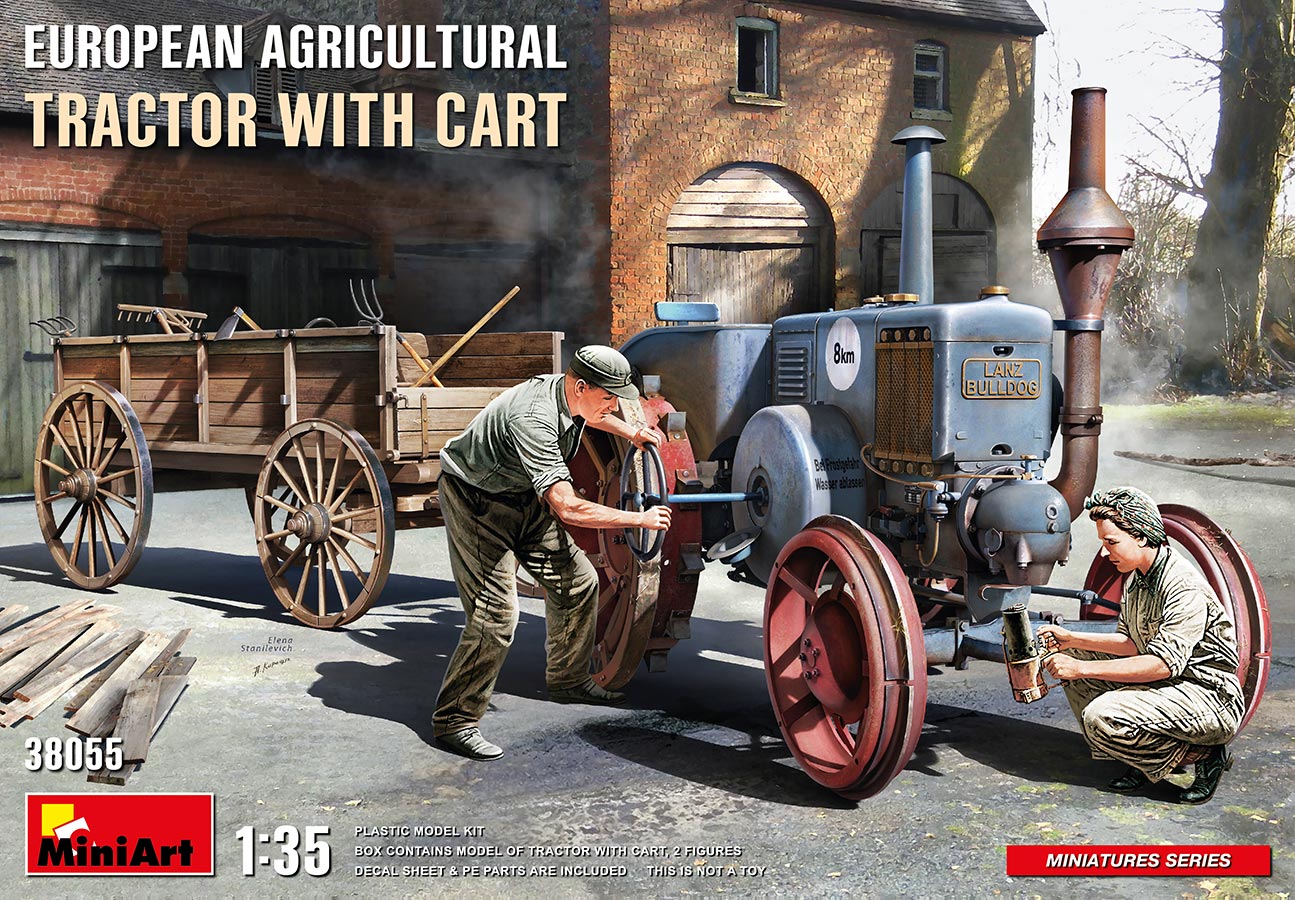 1/35 European  Agricultural Tractor with Cart