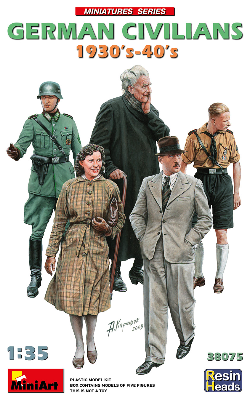 1/35 German Civilians 1930-40s. Resin Heads