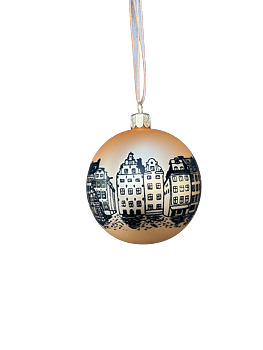 Handblåst julkula Gamla stan Guld