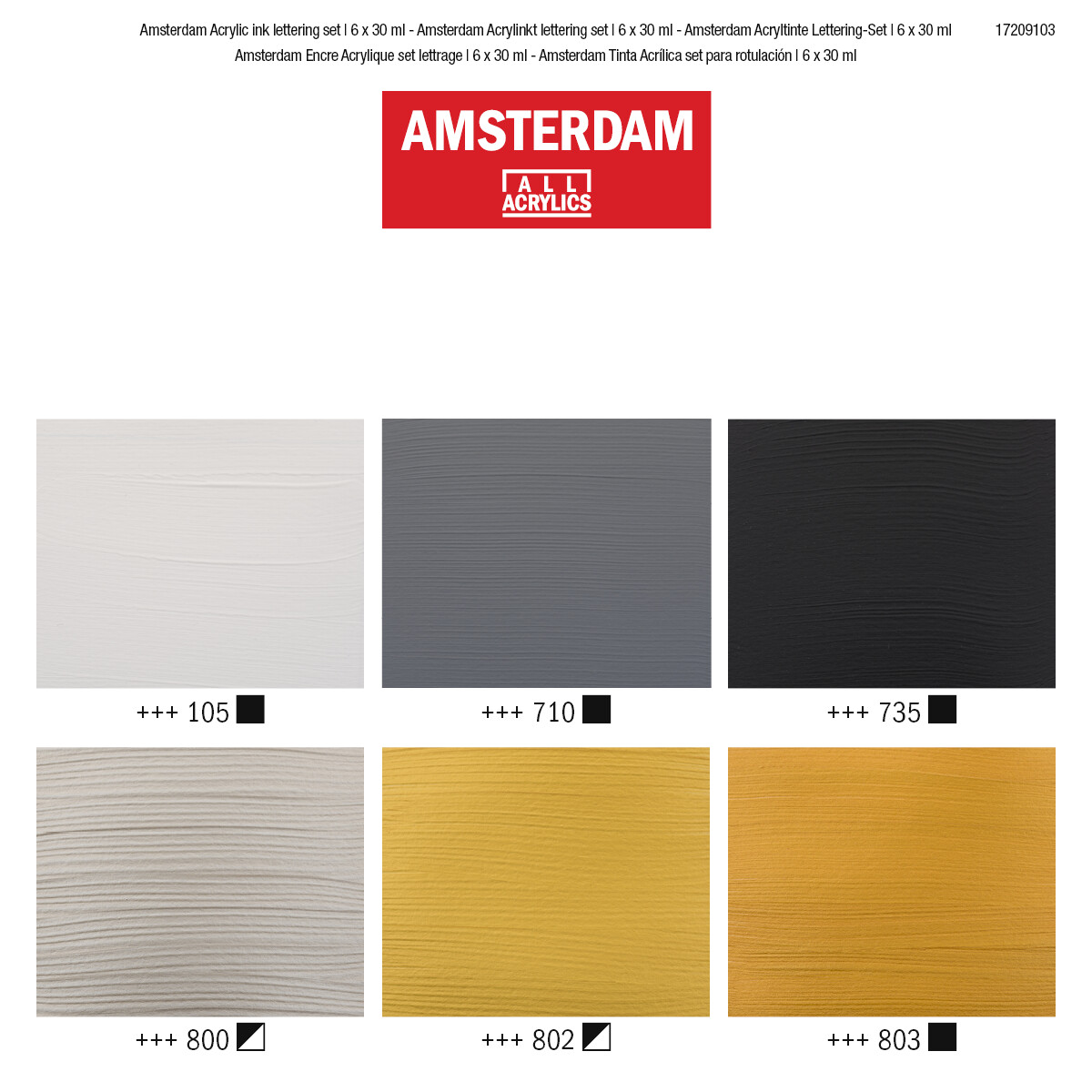 Amsterdam Acrylic Ink Lettering Set 6x30ml - 4