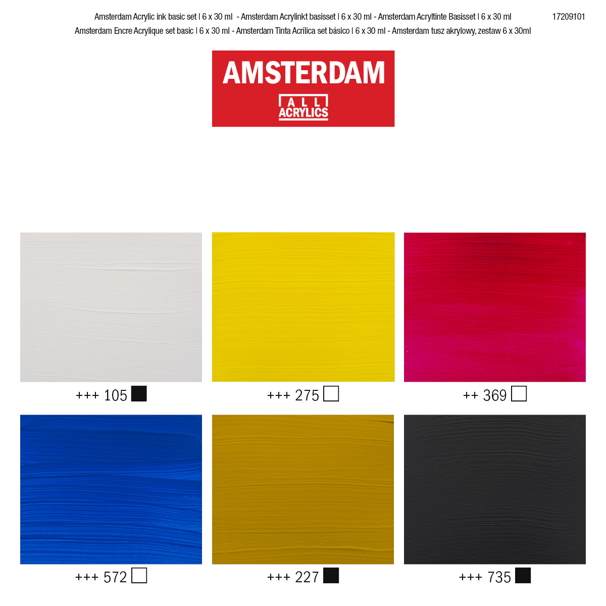 Amsterdam Acrylic Ink Basic Set 6x30ml - 2