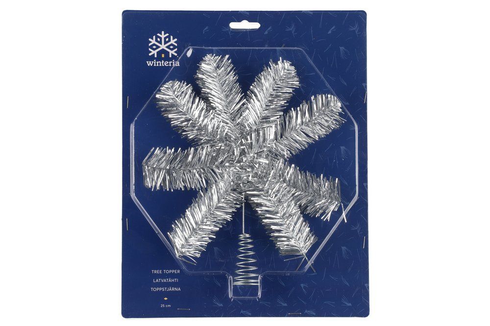 Julgransstjärna silver 25 cm - 2
