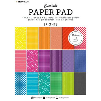 Studio Light - Essentials Paper Pad Double sided Unicolor Patterns - Bright