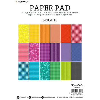 Studio Light - Essentials Paper Pad Double sided Unicolor Patterns - Bright