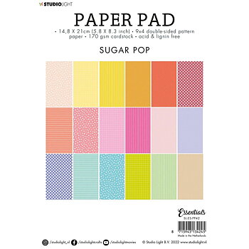 Studio Light - Essentials Paper Pad Double sided Unicolor Patterns - Sugar Pop