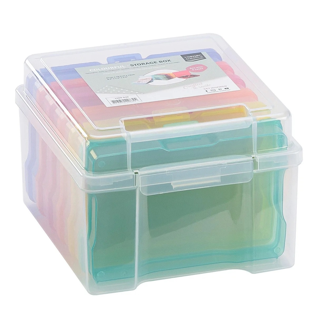 Vaessen Creative - Colourfull Storage Box with 6 Cases