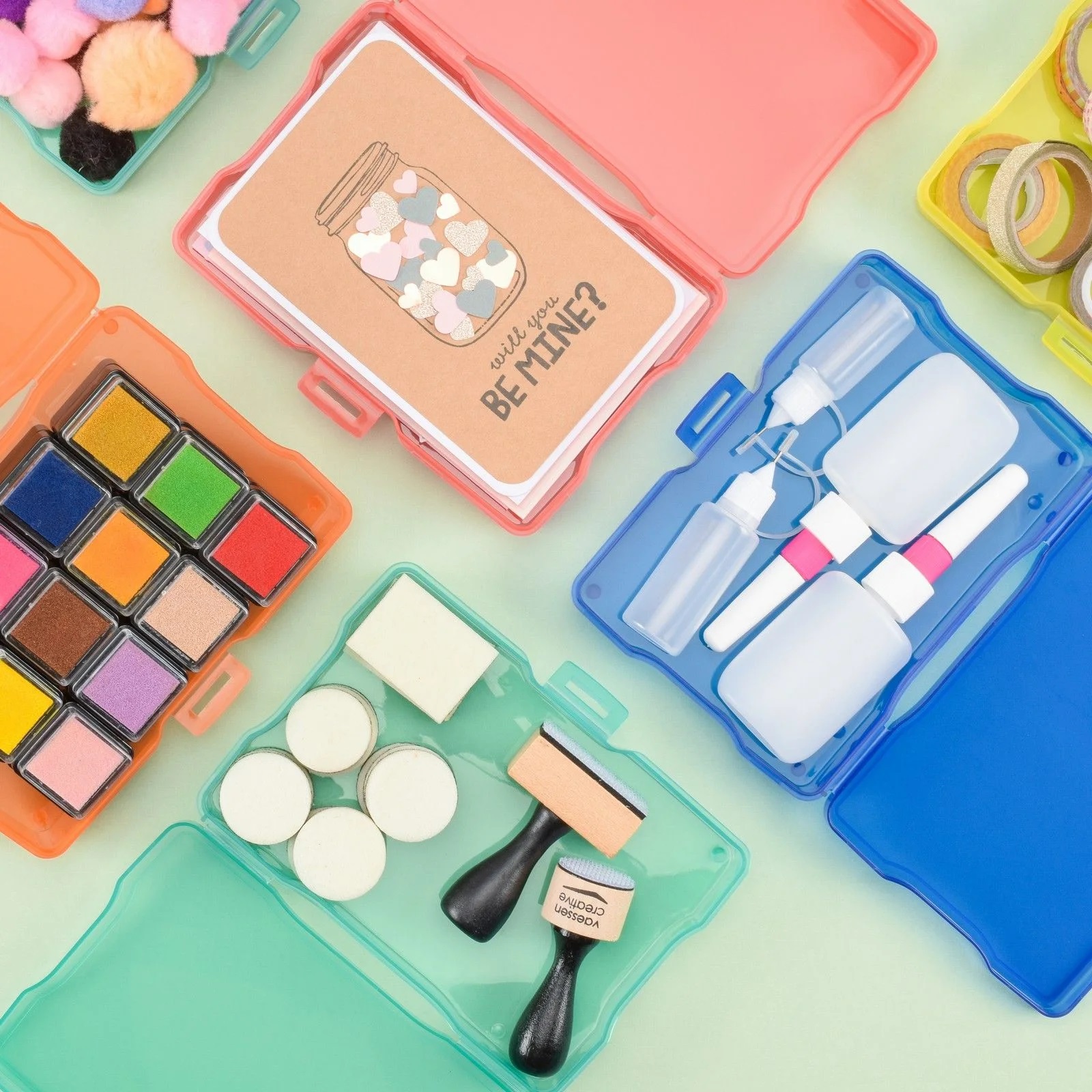 Vaessen Creative - Colourfull Storage Box with 6 Cases - 5