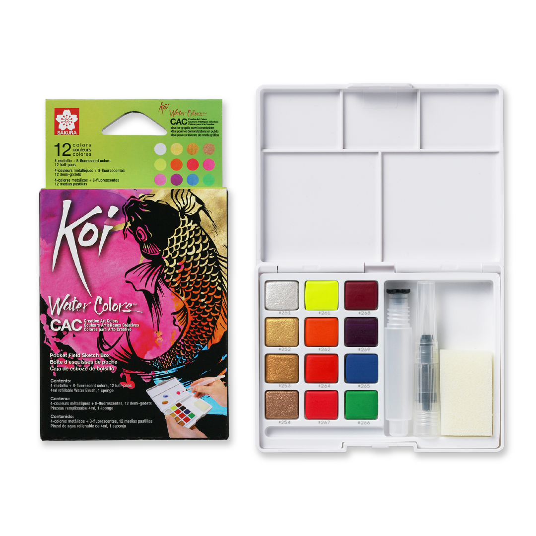Koi Water Colors Sketch Box 12 Set