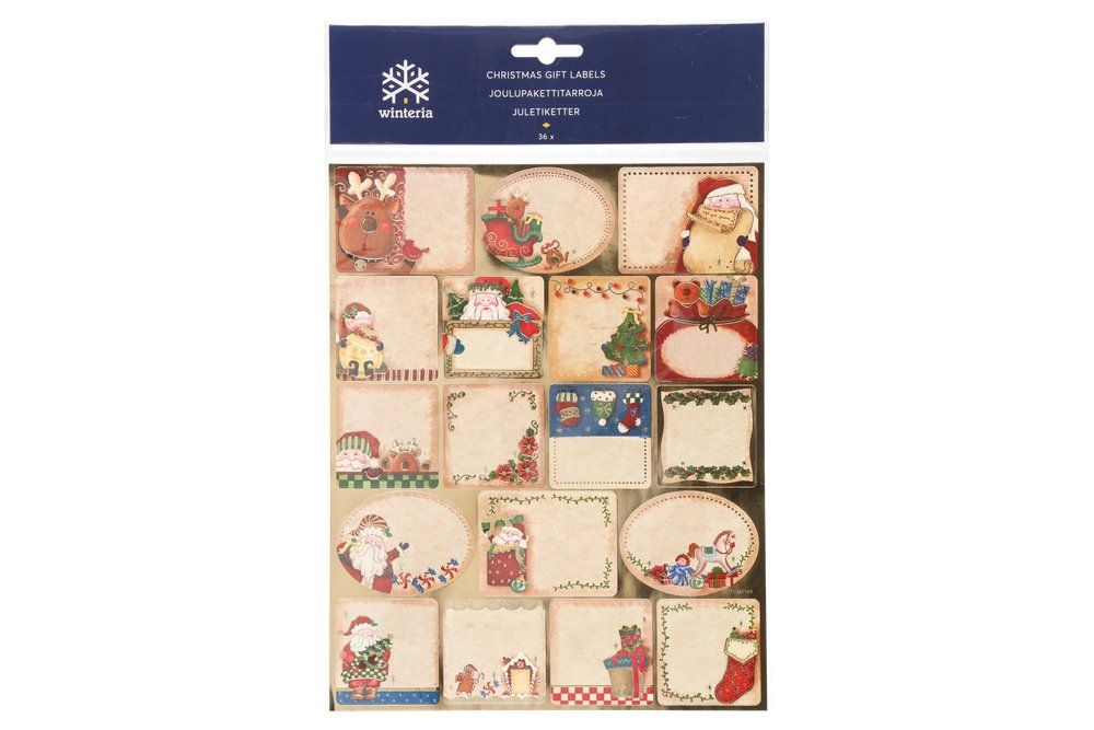 Julklappsetiketter 36 st. olika motiv - 2