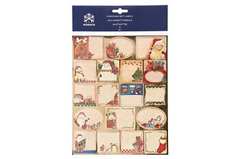 Julklappsetiketter 36 st. olika motiv