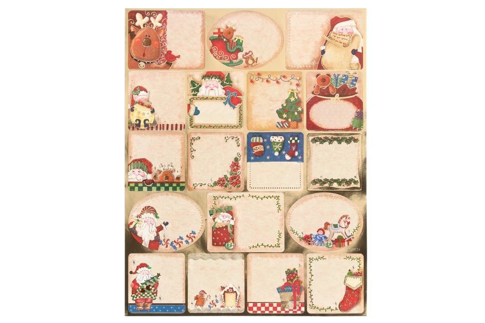Julklappsetiketter 36 st. olika motiv