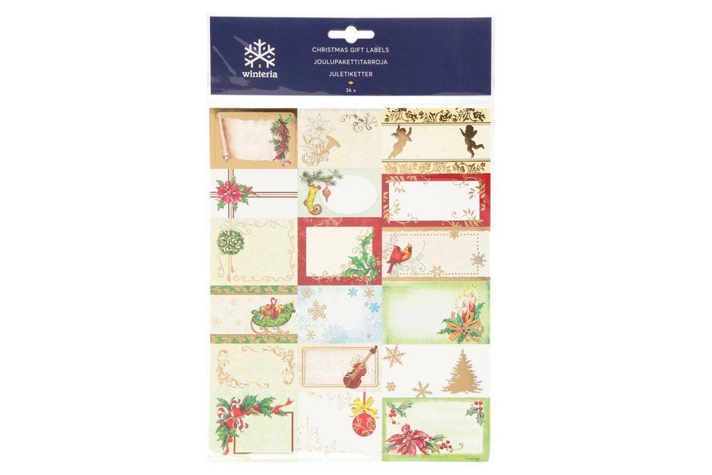 Julklappsetiketter 36 st. olika motiv - 7