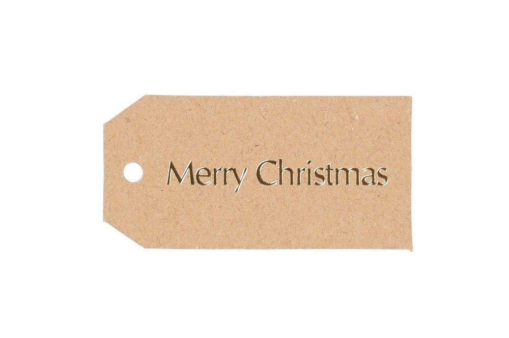 Paketkort merry christmas natural 20st - 2