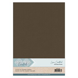 Card Deco Linen - A4 - Chocolate Brown 10-p