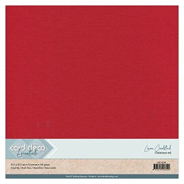 Card Deco Linen - Christmas Red 10-p