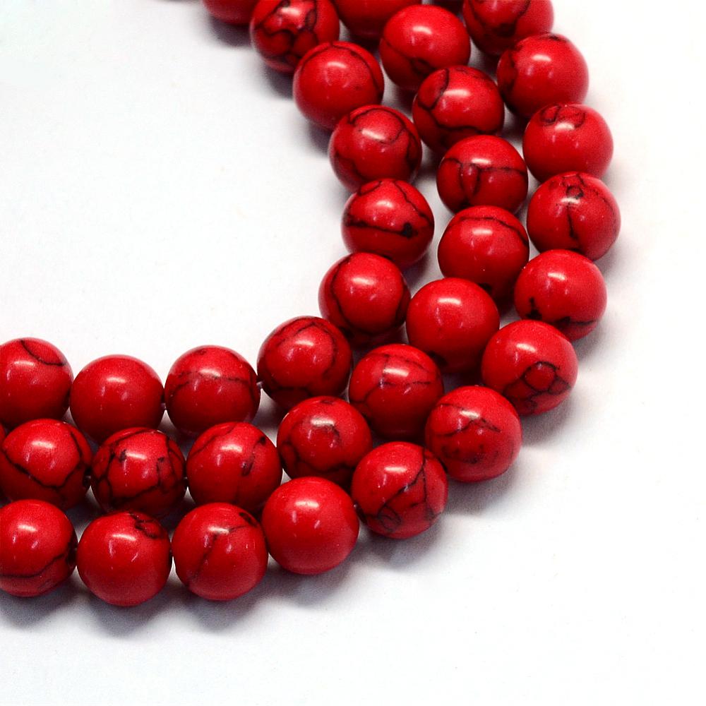 Syntetisk turkos 6mm röd