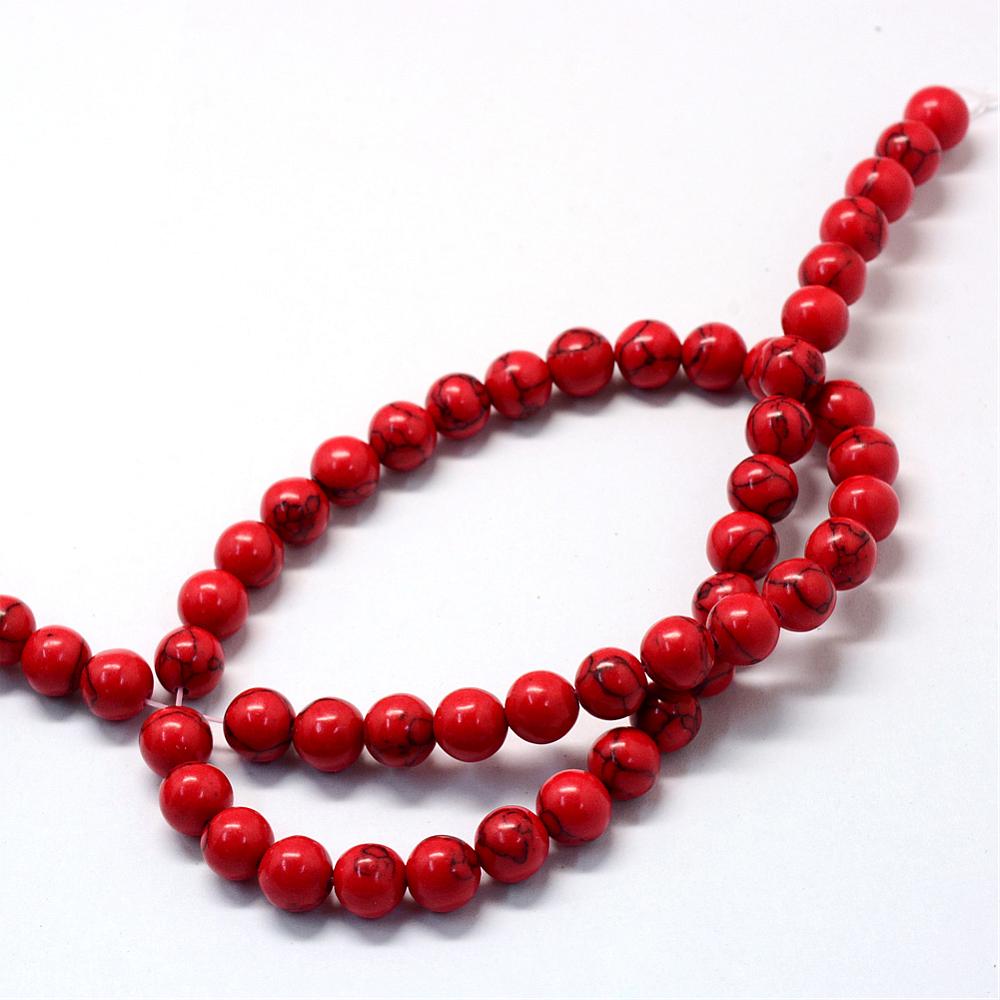 Syntetisk turkos 6mm röd - 3