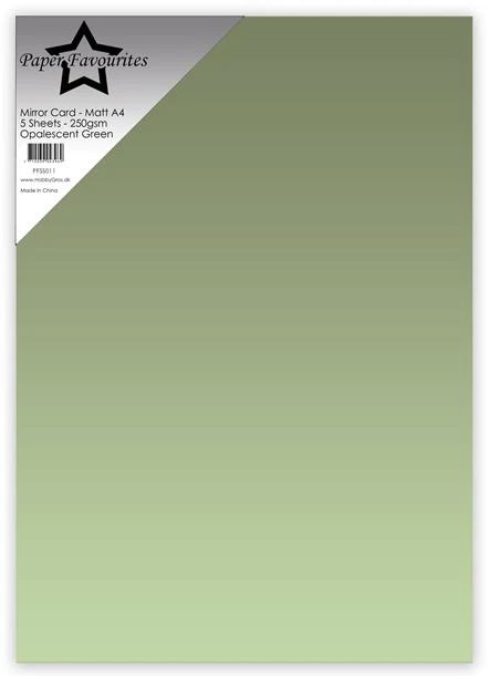 Paper Favourites 5-pack 250 g Mirror Card Mat "Opalecent Green"