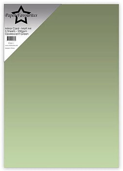 Paper Favourites 5-pack 250 g Mirror Card Mat "Opalecent Green"