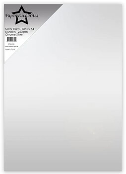 Paper Favourites 5-pack 250 g Mirror Card Glossy "Chrome Silver"