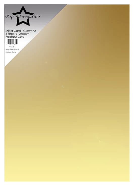 Paper Favourites 5-pack 250 g Mirror Card Glossy "Polished Gold"