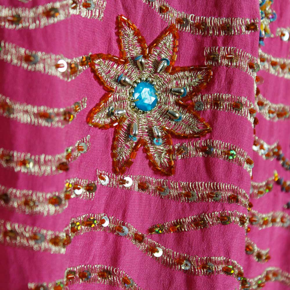 Magnifik Rosa Indisk Sari - 4