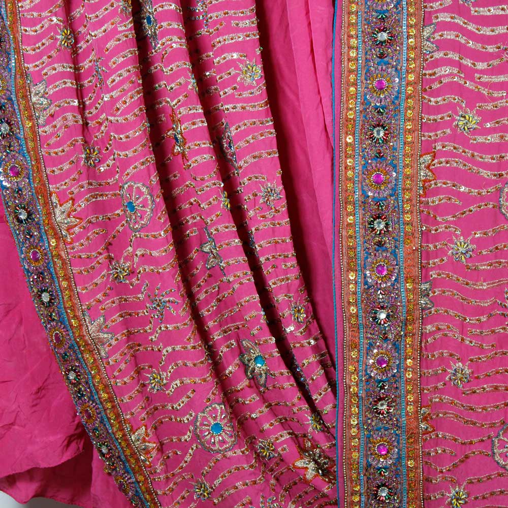 Magnifik Rosa Indisk Sari - 2