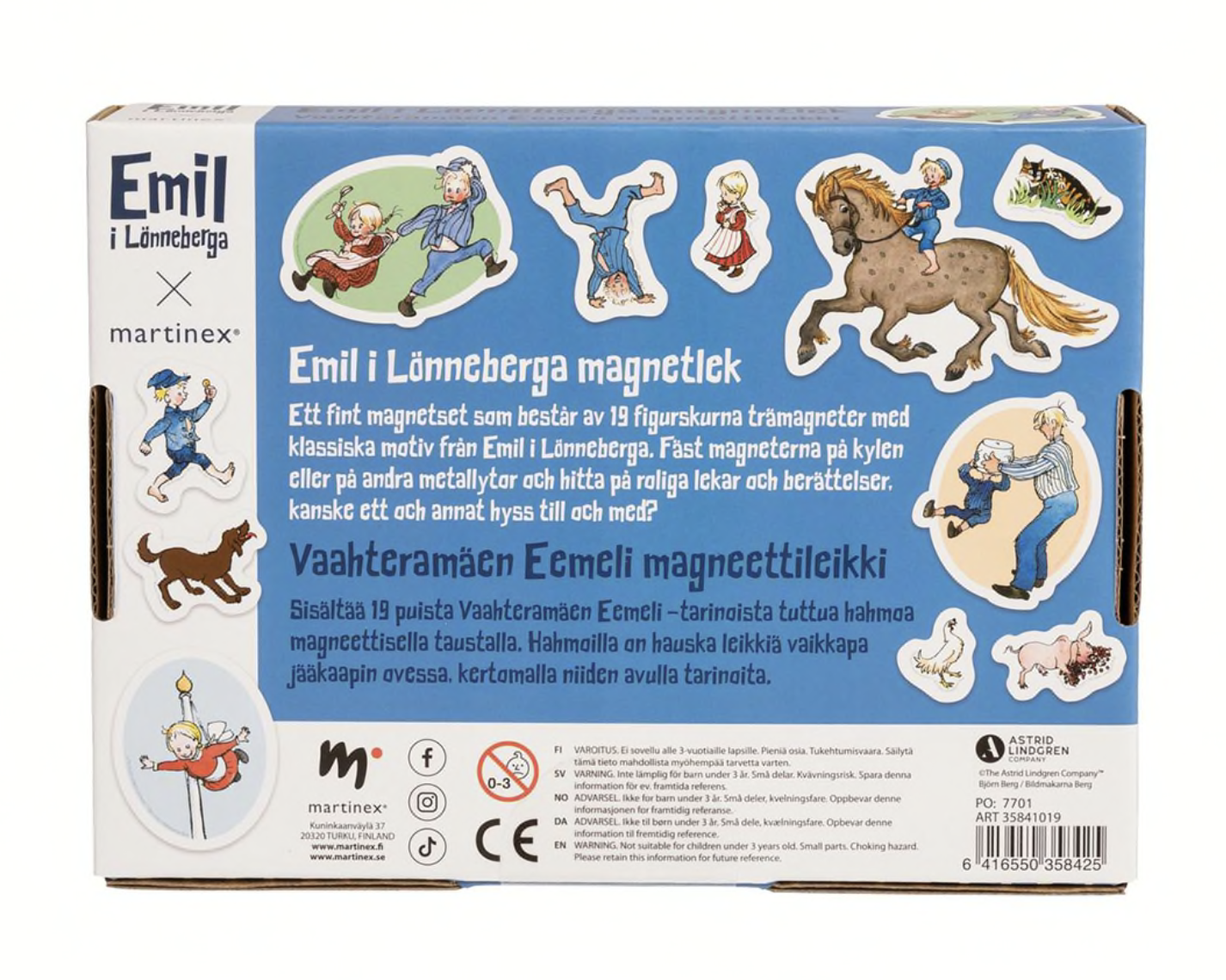 Emil i Lönneberga - Magnetlek 19 delar - 2