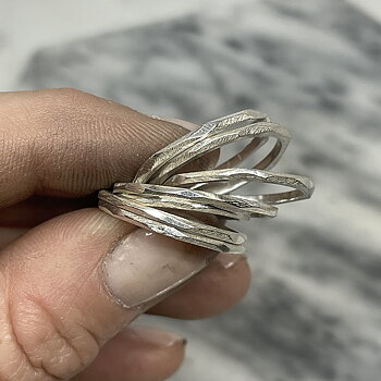 Silverring - FASSETT - tunn