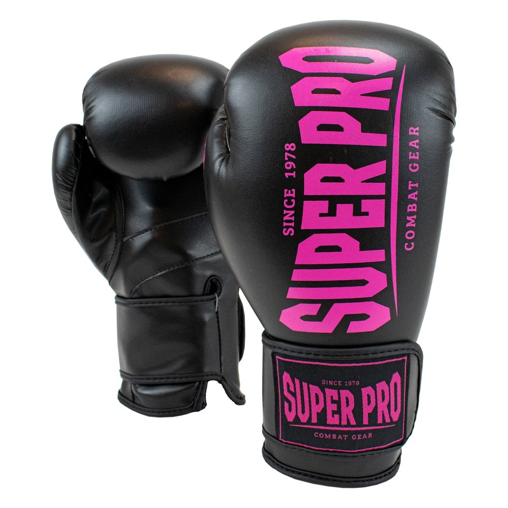 Super Pro  boxglove Champ Black/Pink 8-16 oz
