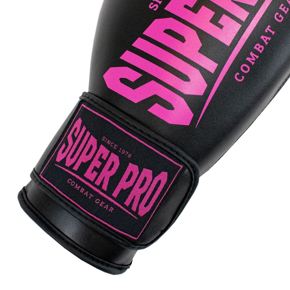 Super Pro  boxglove Champ Black/Pink 8-16 oz - 2