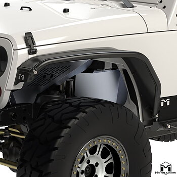 METALCLOAK Overland Tube Fenders, Front, Black Powdercoat - JK & JKU